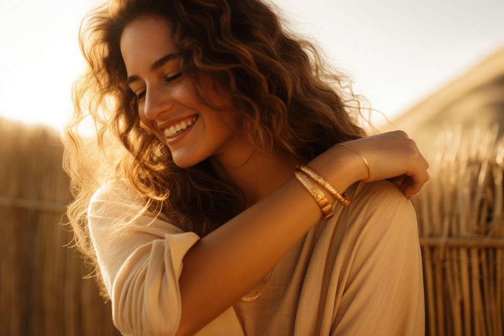 Woman wearing bracelet photography fashion smiling. AI generated Image by rawpixel.