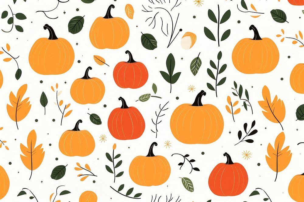Pumpkin pattern backgrounds vegetable. AI generated Image by rawpixel.