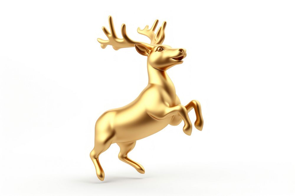 Gold Reindeer gold wildlife animal. AI generated Image by rawpixel.