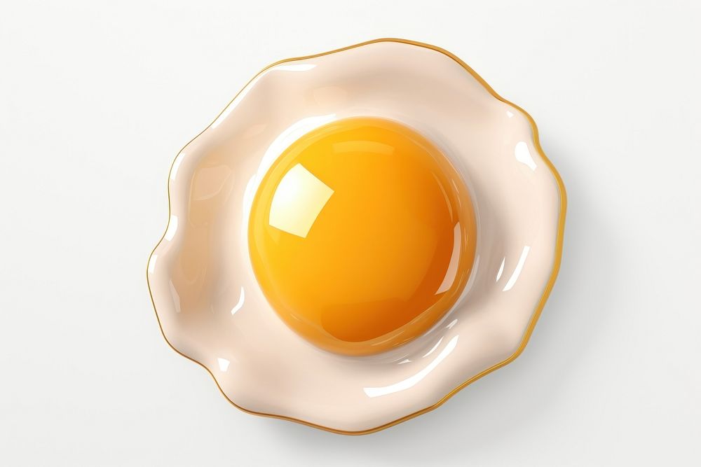 Fried egg food white background breakfast. AI generated Image by rawpixel.