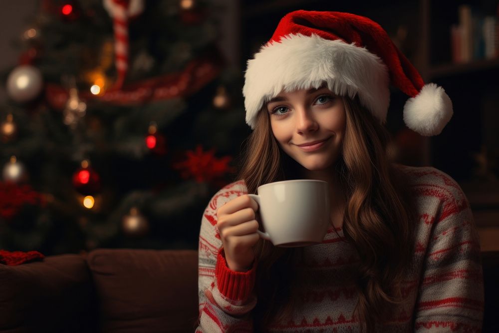 Drink christmas portrait coffee. AI generated Image by rawpixel.