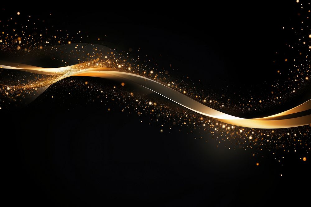 Light trail gold lines spiral backgrounds black night. AI generated Image by rawpixel.