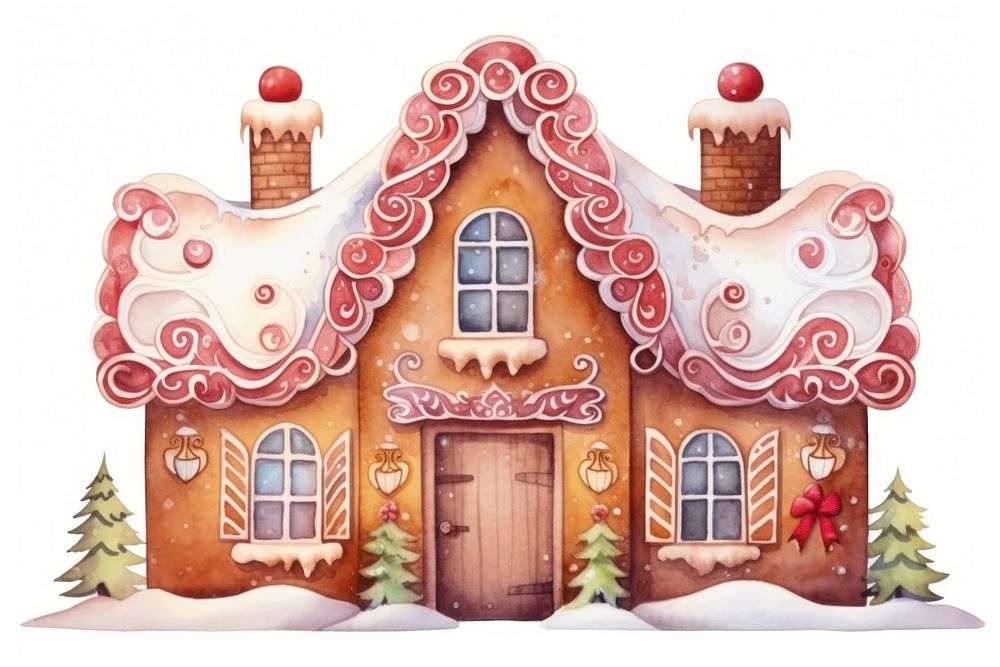 Ginger bread house gingerbread dessert food. AI generated Image by rawpixel.