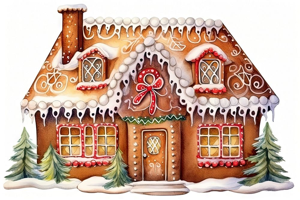 Gingerbread house christmas winter representation. AI generated Image by rawpixel.