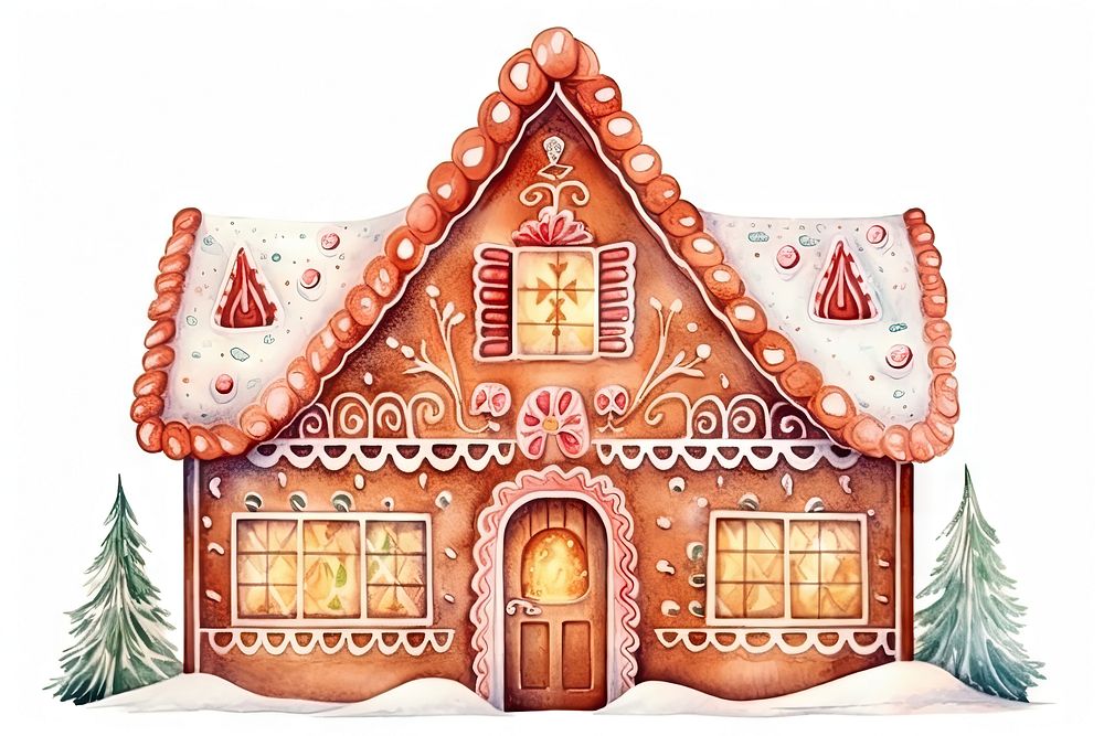 Gingerbread house christmas winter confectionery. AI generated Image by rawpixel.