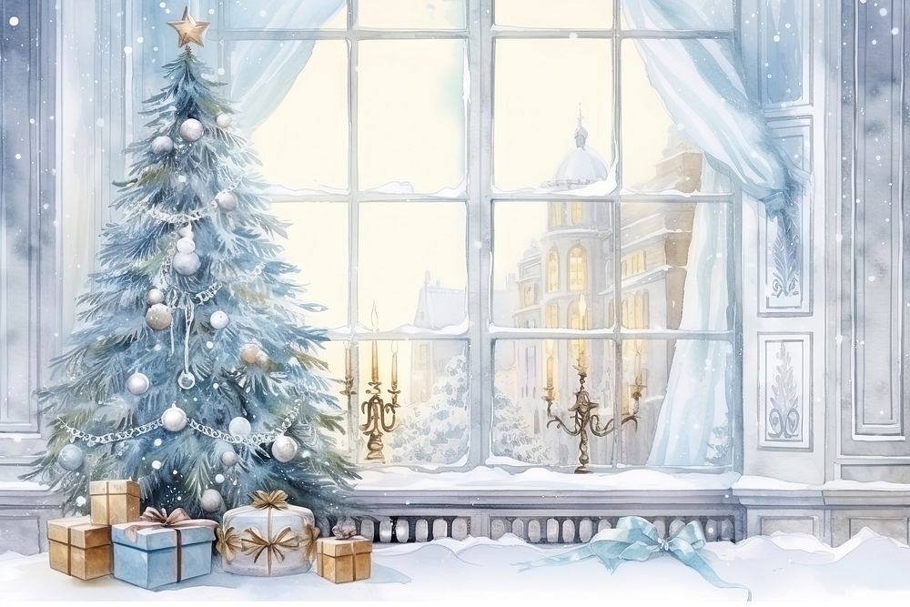 Window christmas winter white gift. AI generated Image by rawpixel.