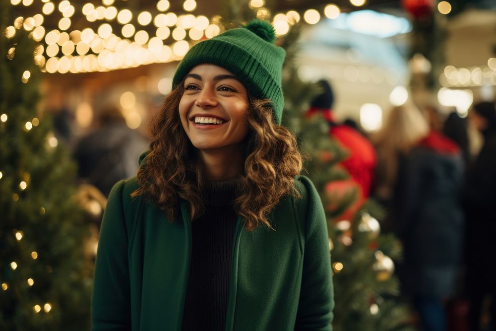 Christmas cheerful laughing standing. AI generated Image by rawpixel.