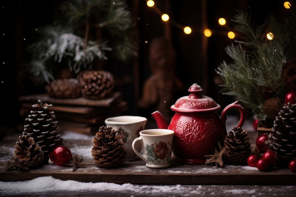 Christmas cup kettle teapot. AI generated Image by rawpixel.
