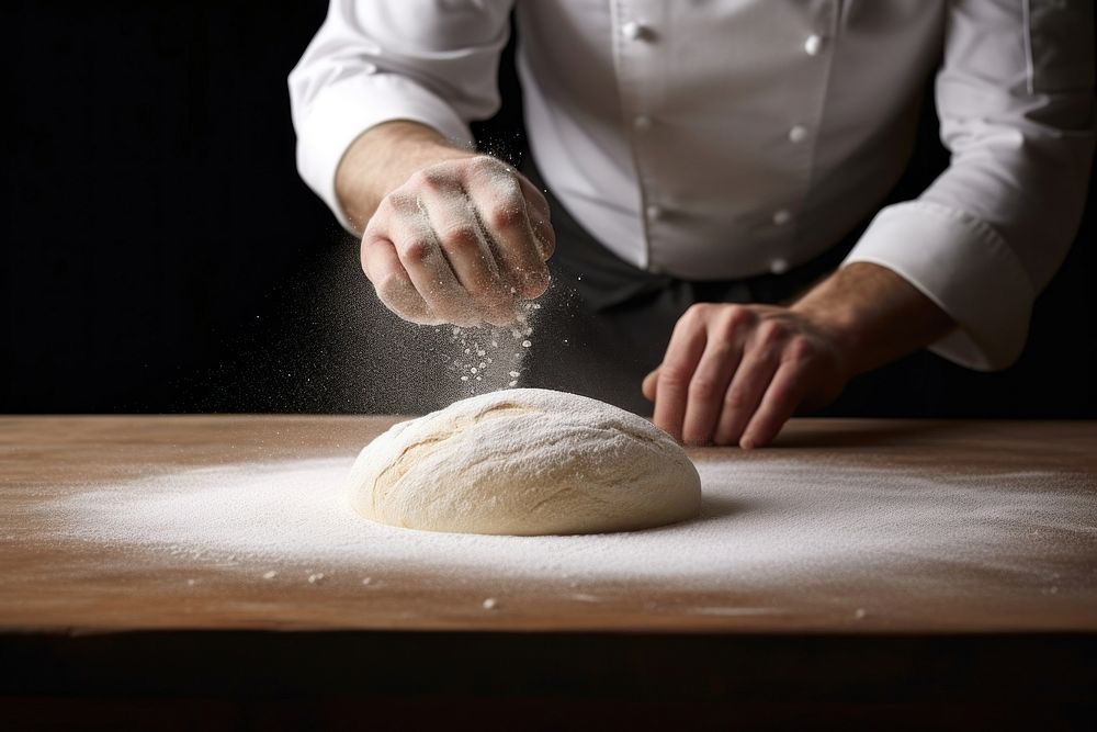 Sprinkling cooking dough flour. AI generated Image by rawpixel.
