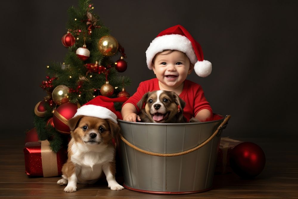 Christmas baby dog headwear. AI generated Image by rawpixel.