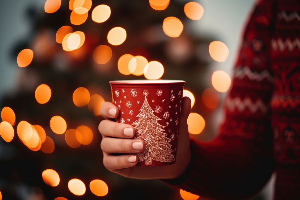 Christmas mug holding coffee. AI generated Image by rawpixel.