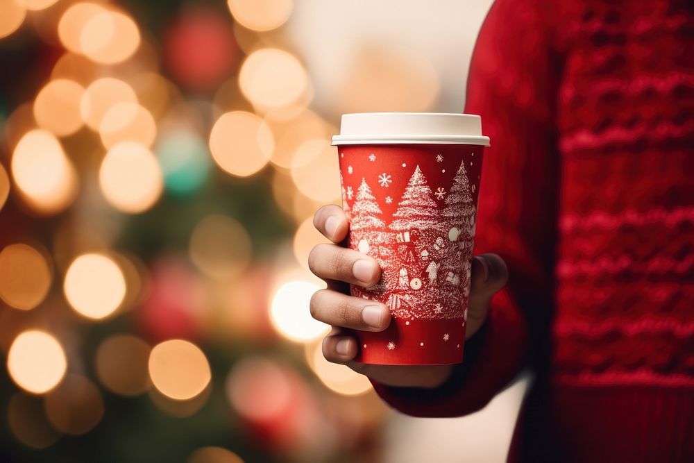 Mug christmas holding coffee. AI generated Image by rawpixel.