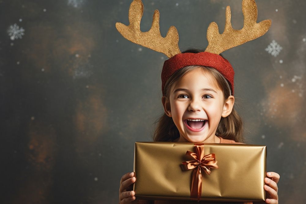 Christmas child gift girl. AI generated Image by rawpixel.