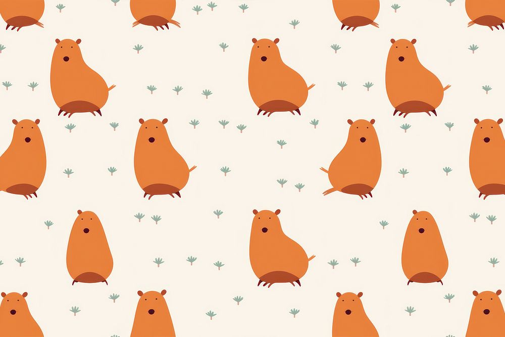 Capybara backgrounds pattern animal. AI generated Image by rawpixel.