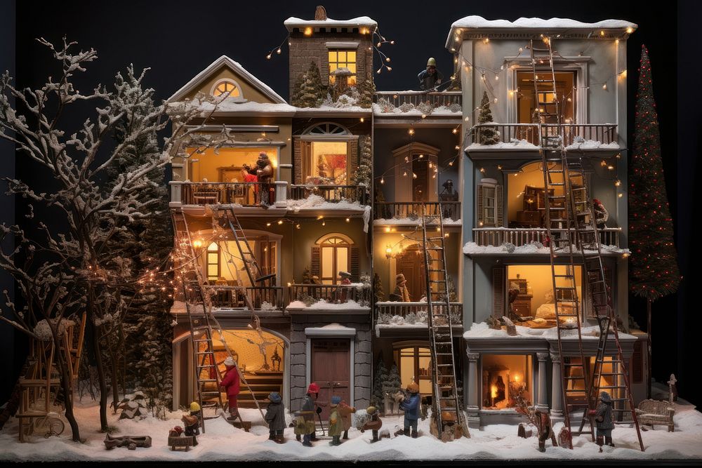 Christmas architecture building house. AI generated Image by rawpixel.