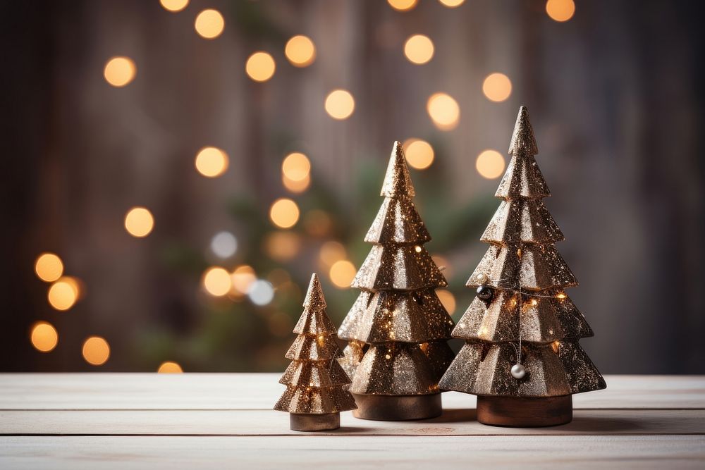 Small Christmas trees christmas wood christmas tree. AI generated Image by rawpixel.