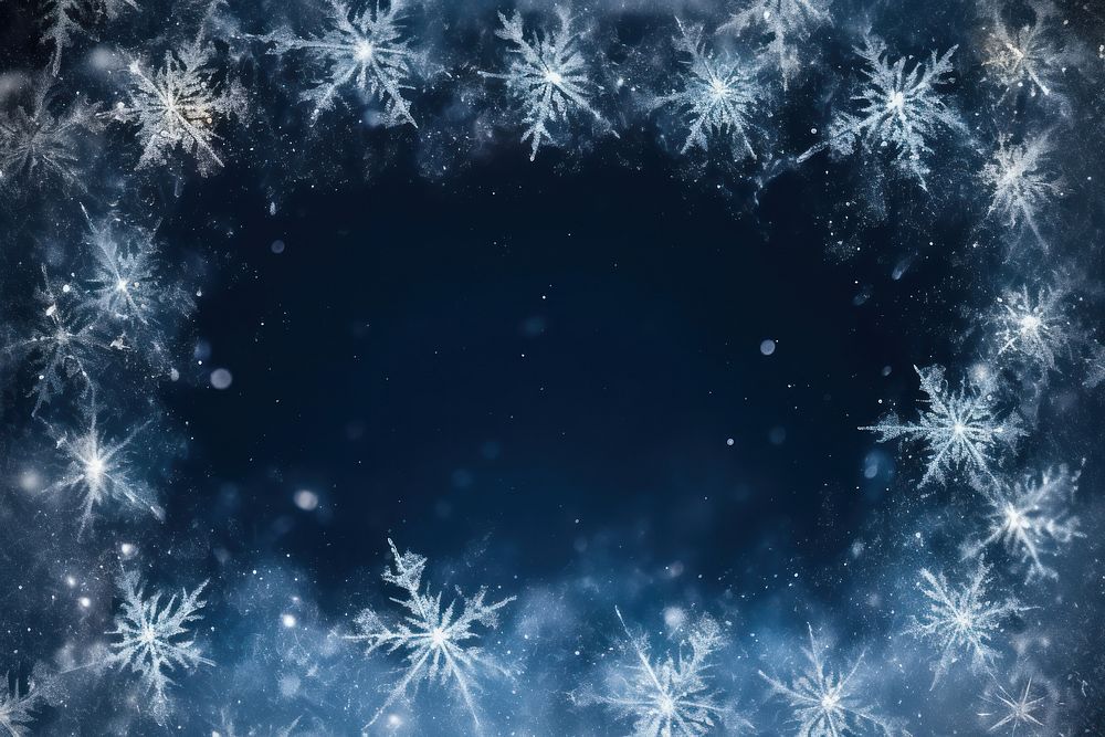 Icy frost crystal border backgrounds snowflake outdoors. AI generated Image by rawpixel.