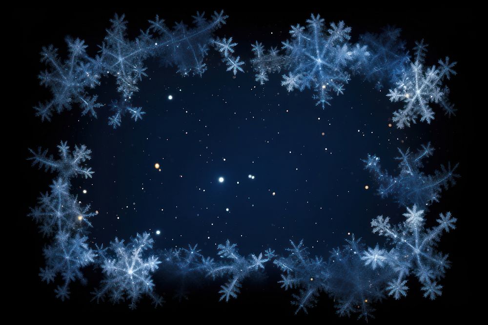 Icy frost crystal border backgrounds snowflake space. AI generated Image by rawpixel.