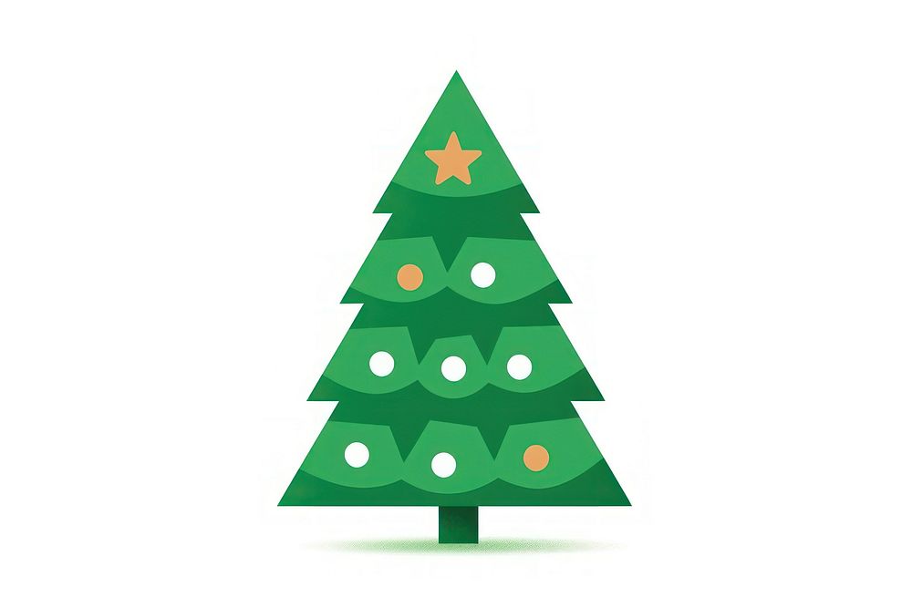 A christmas tree plant white background illuminated. AI generated Image by rawpixel.