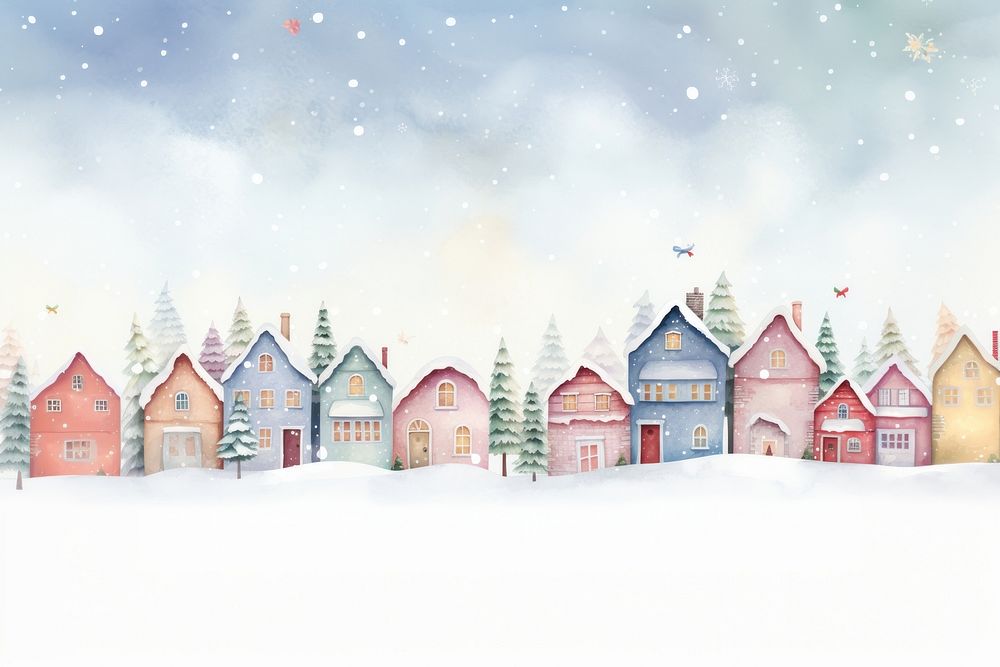 Christmas snow village architecture building outdoors. AI generated Image by rawpixel.