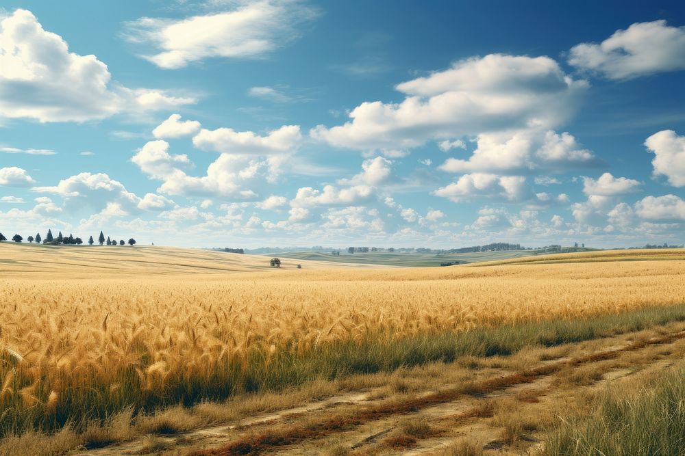 Field landscape field outdoors horizon. AI generated Image by rawpixel.