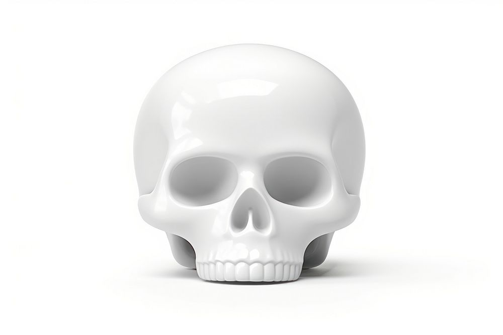 Skeleton white head white background. AI generated Image by rawpixel.