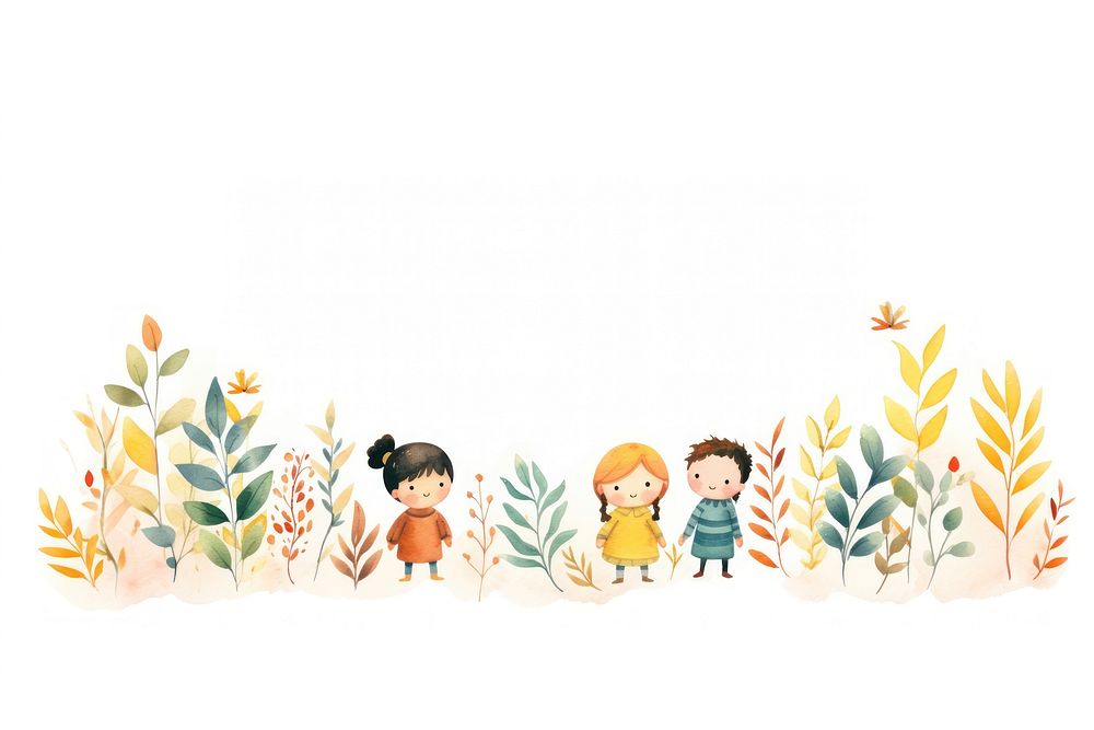 A cute christmas leaf border illustrated togetherness creativity. AI generated Image by rawpixel.