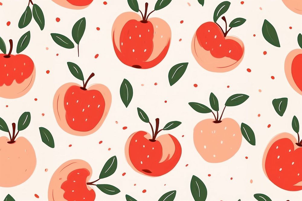Apple pattern fruit plant. AI generated Image by rawpixel.