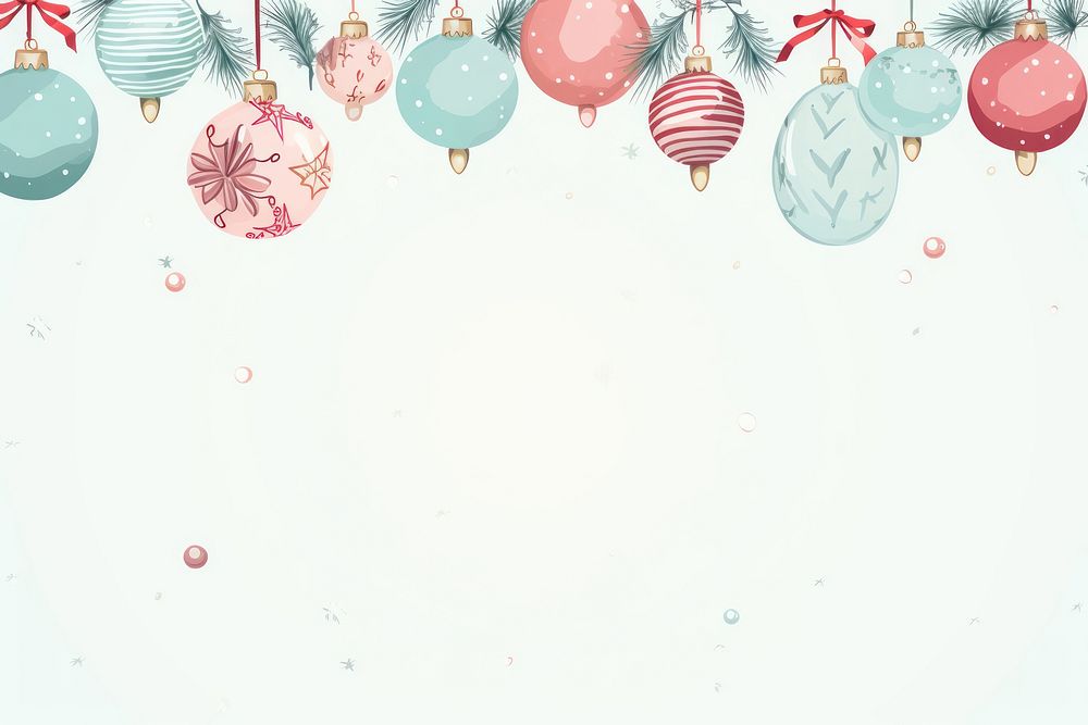 A cute Christmas theme decoration border christmas pattern ball. AI generated Image by rawpixel.