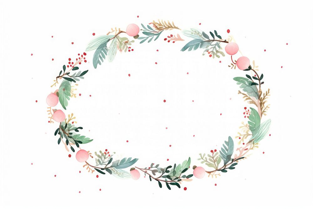 A cute christmas wreath border pattern flower plant. AI generated Image by rawpixel.