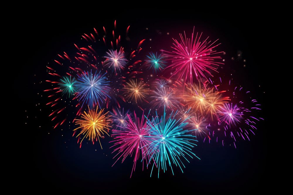 A fireworks night illuminated celebration. AI generated Image by rawpixel.