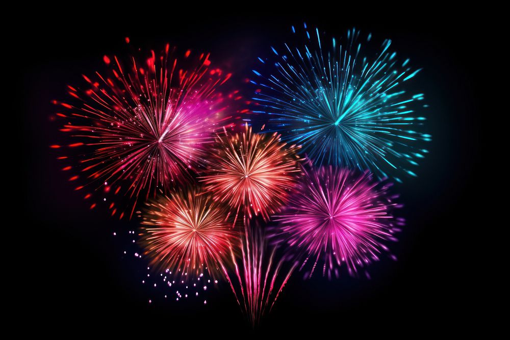 A fireworks night illuminated celebration. AI generated Image by rawpixel.
