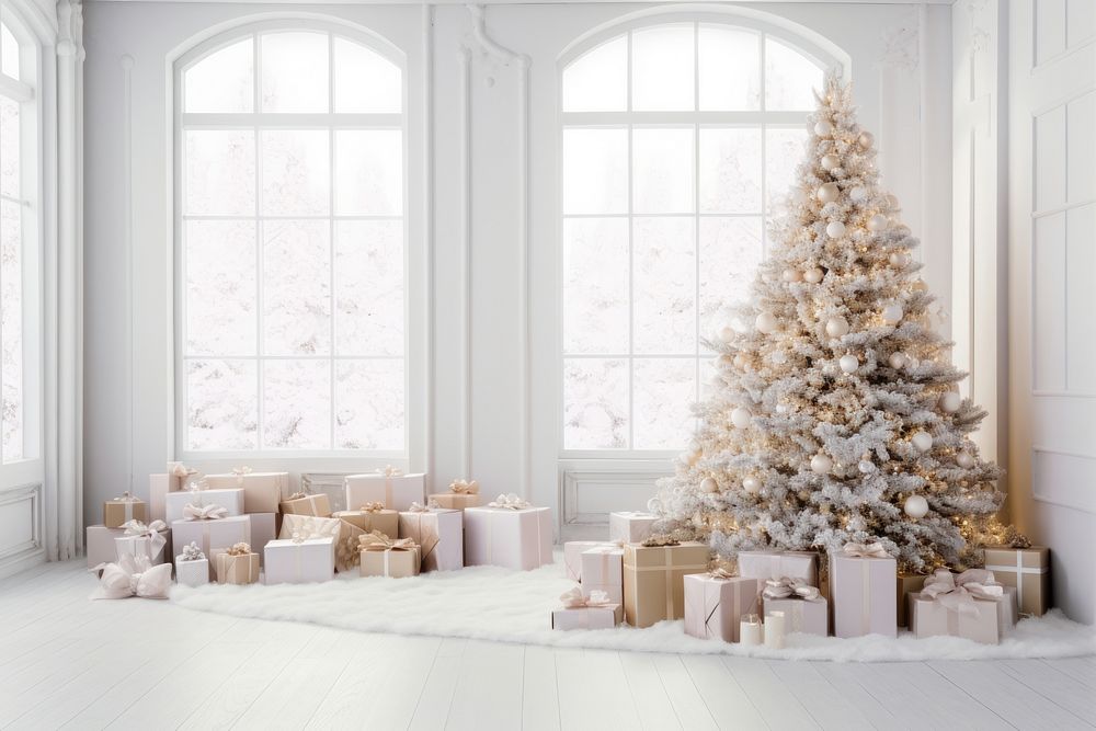 Christmas tree christmas white box. AI generated Image by rawpixel.