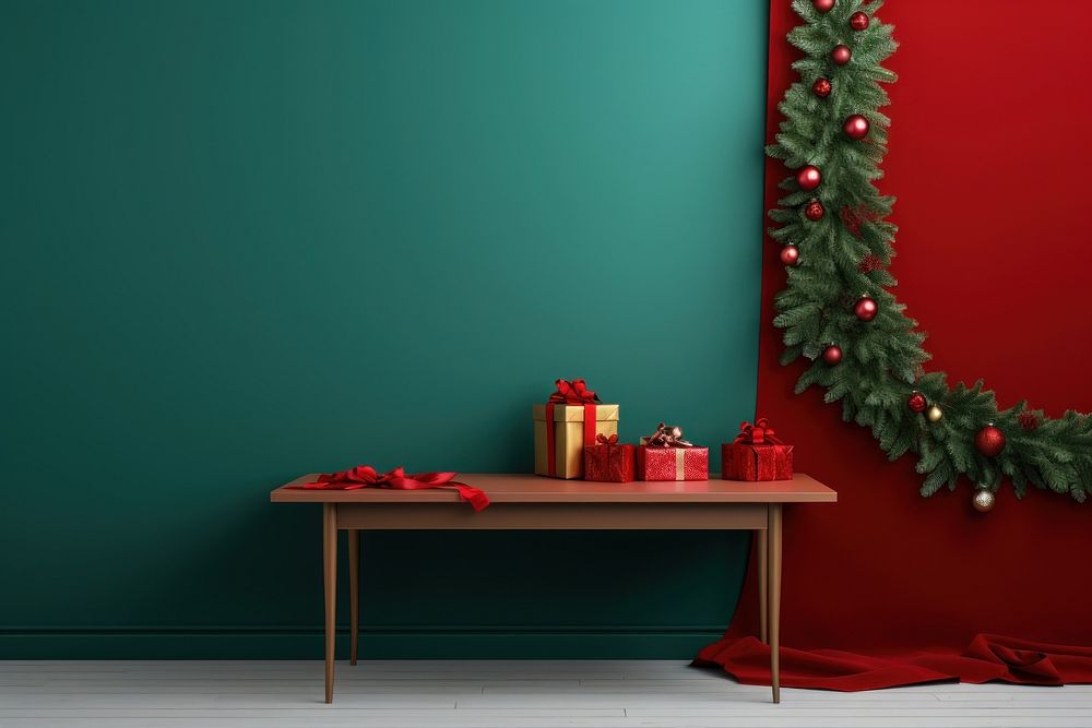 Merry Christmas christmas table architecture. AI generated Image by rawpixel.