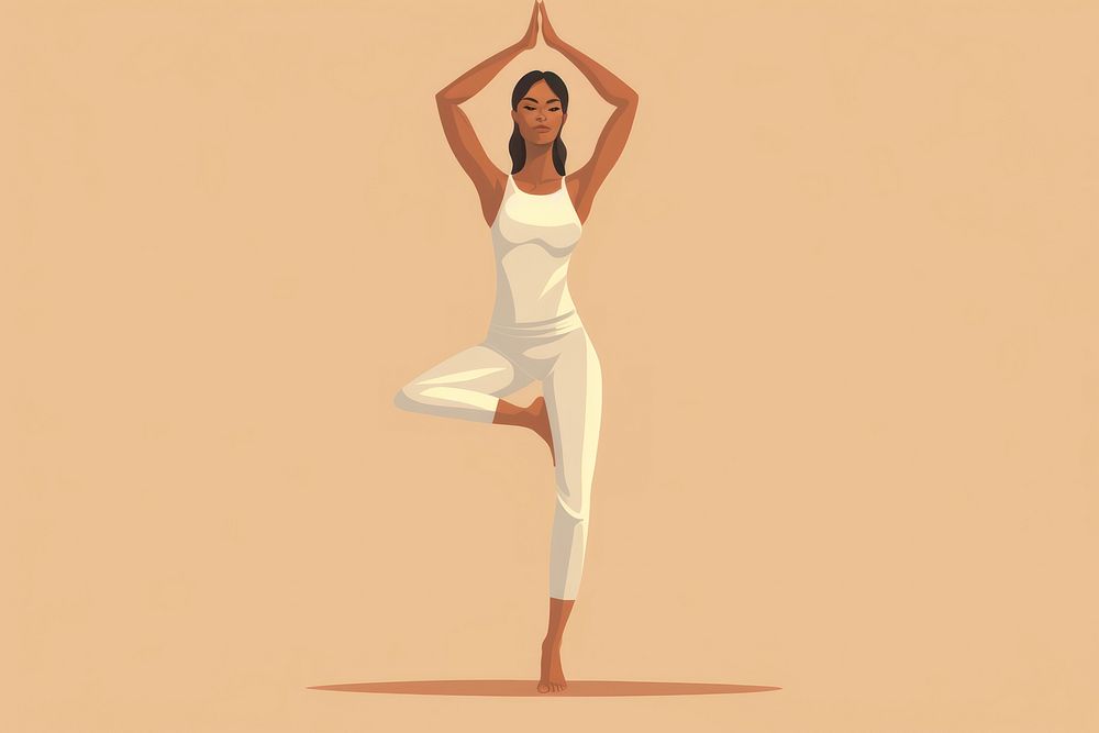 Practicing yoga standing sports adult. AI generated Image by rawpixel.