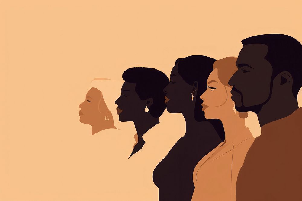 Diverse people silhouette adult woman. AI generated Image by rawpixel.