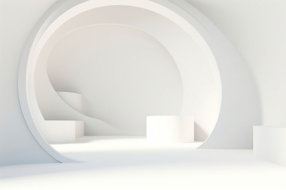 Abstract white 3d background architecture absence bathing. AI generated Image by rawpixel.