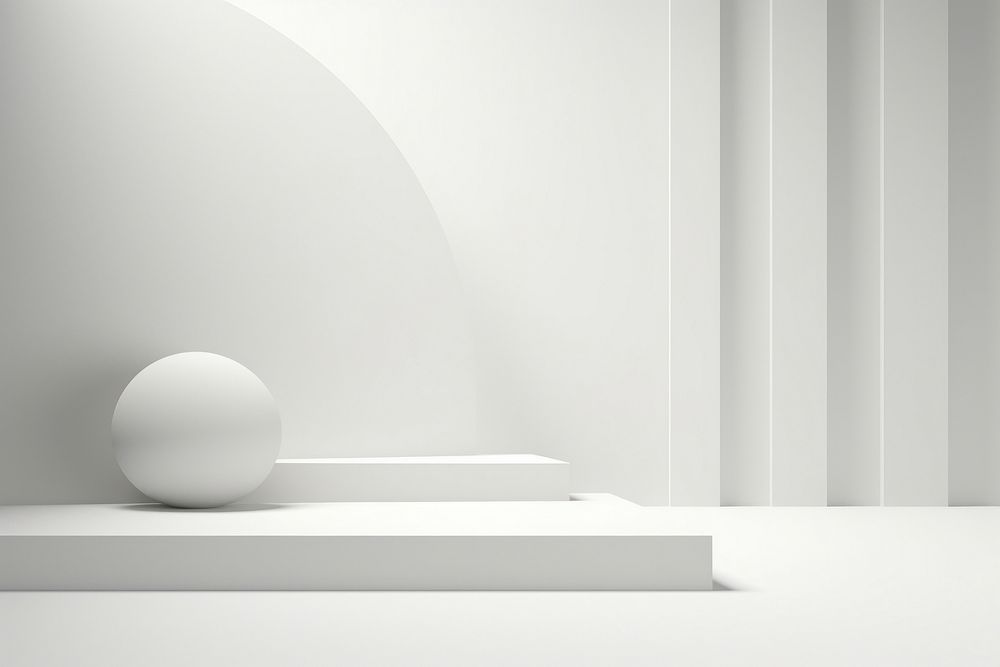 Abstract white graphic background architecture sphere wall. AI generated Image by rawpixel.