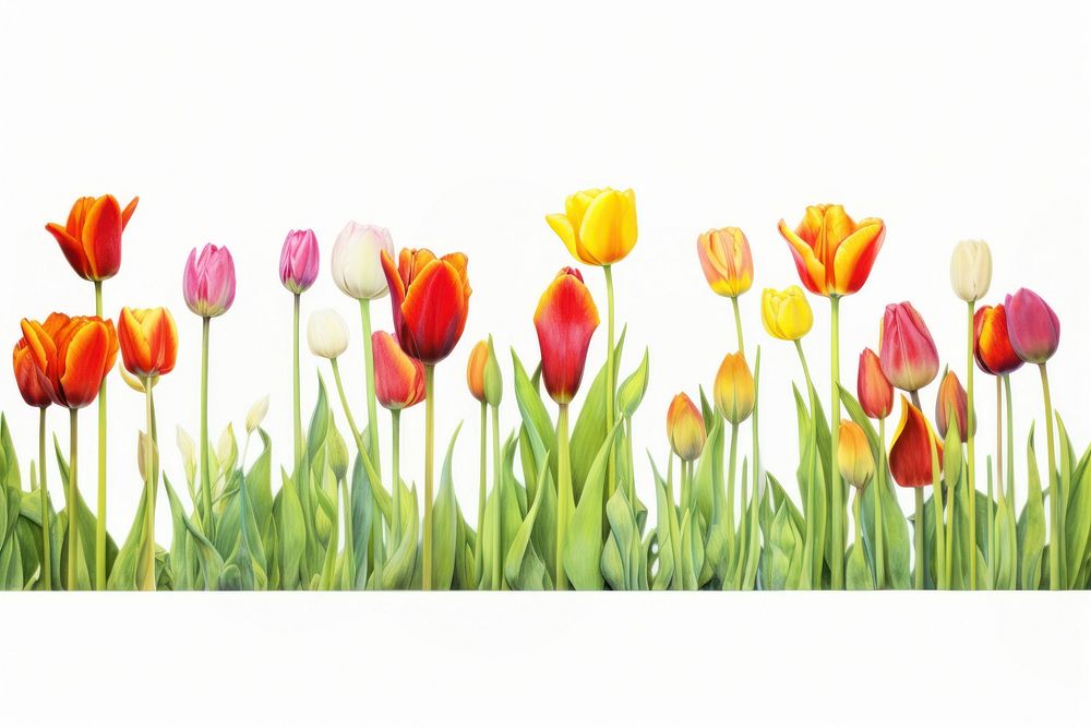 Tulips panoramic outdoors flower. AI generated Image by rawpixel.