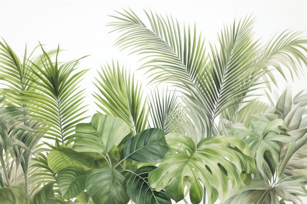 Palm leaves backgrounds vegetation nature. AI generated Image by rawpixel.