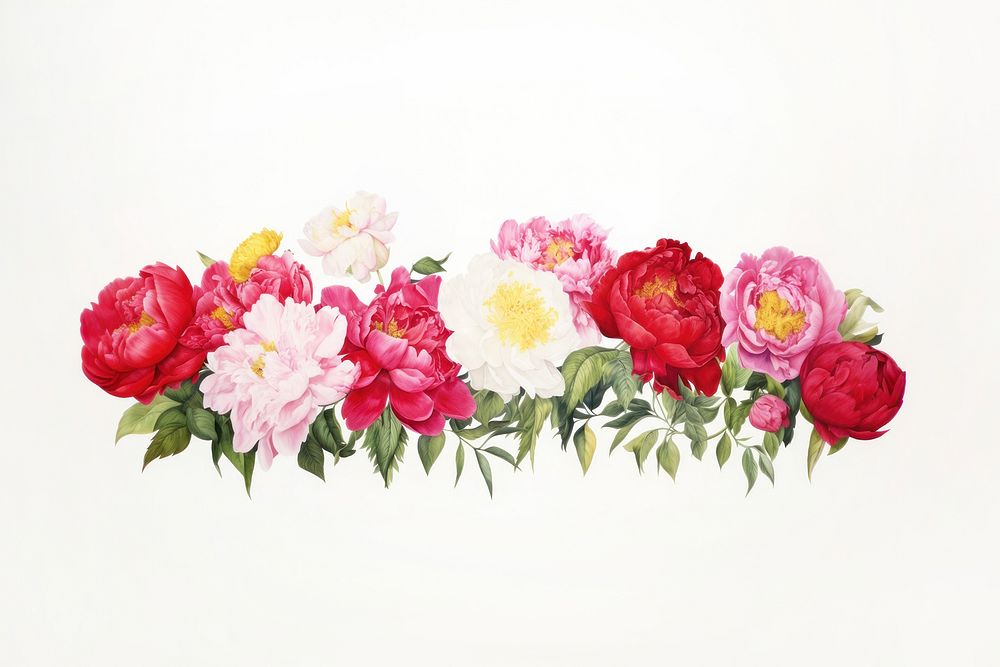Peonies flower petal plant. AI generated Image by rawpixel.