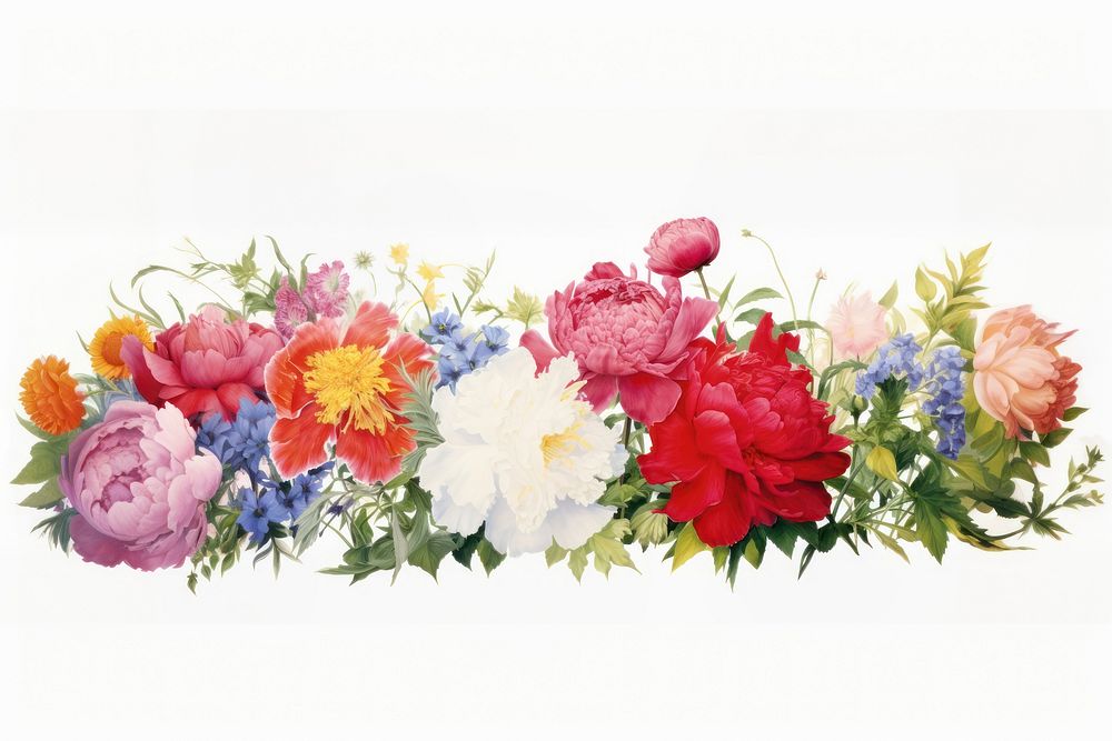 Peonies flower plant rose. AI generated Image by rawpixel.