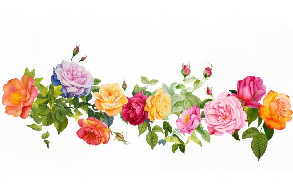 Roses pattern flower plant. AI generated Image by rawpixel.