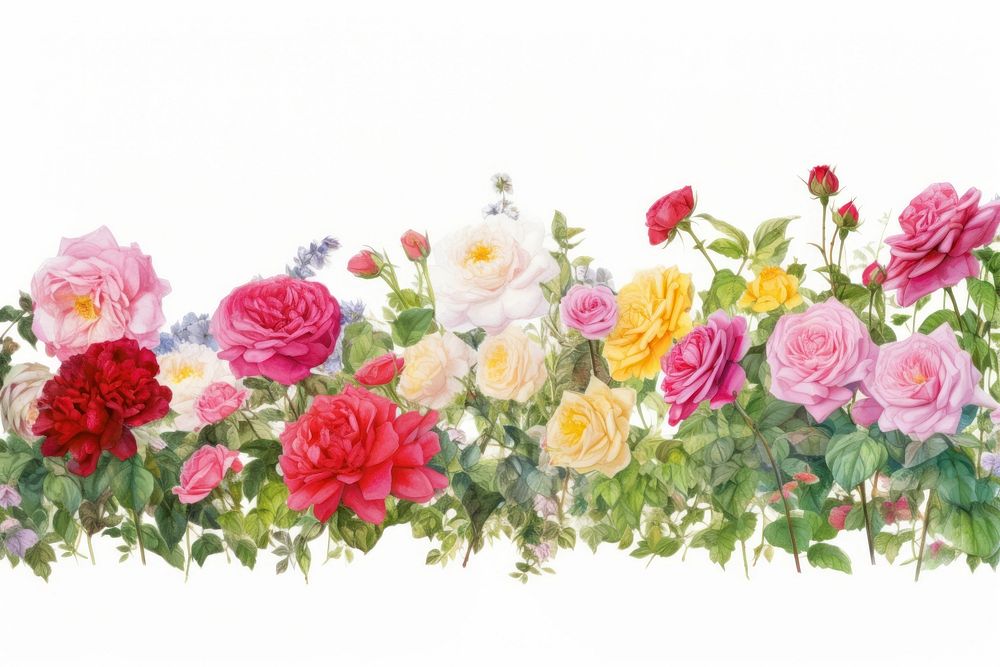 Roses garden flower plant petal. AI generated Image by rawpixel.