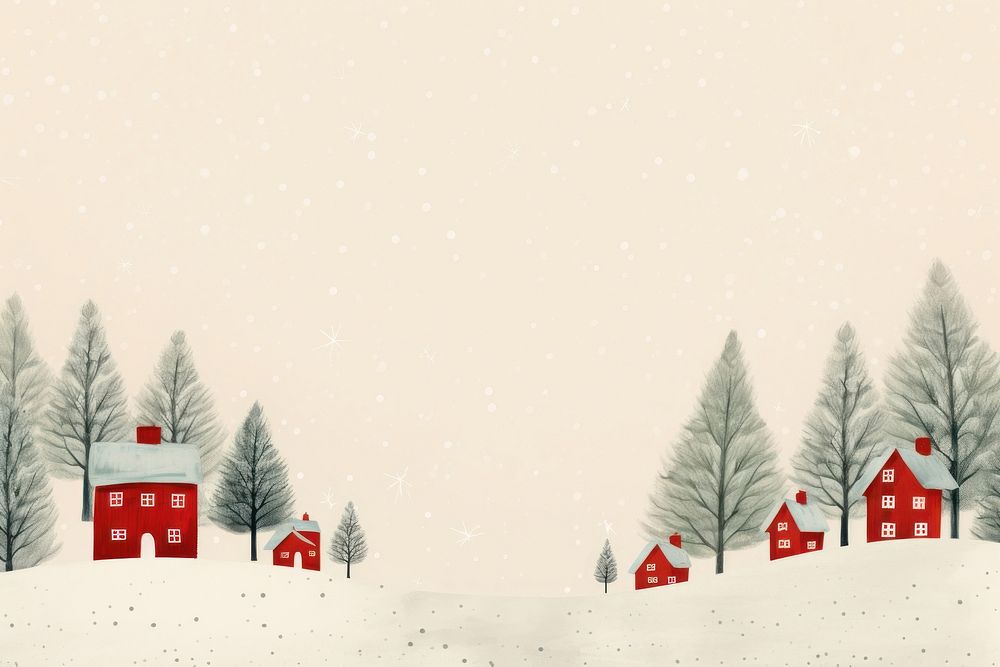 Cute winter holidays illustration snow tree architecture. AI generated Image by rawpixel.