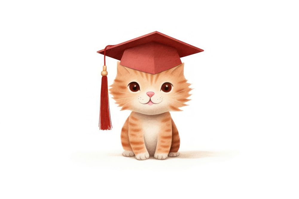 Kitten graduation animal mammal. AI generated Image by rawpixel.