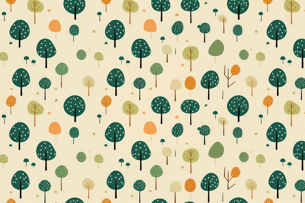 Cute tree pattern green backgrounds. AI generated Image by rawpixel.