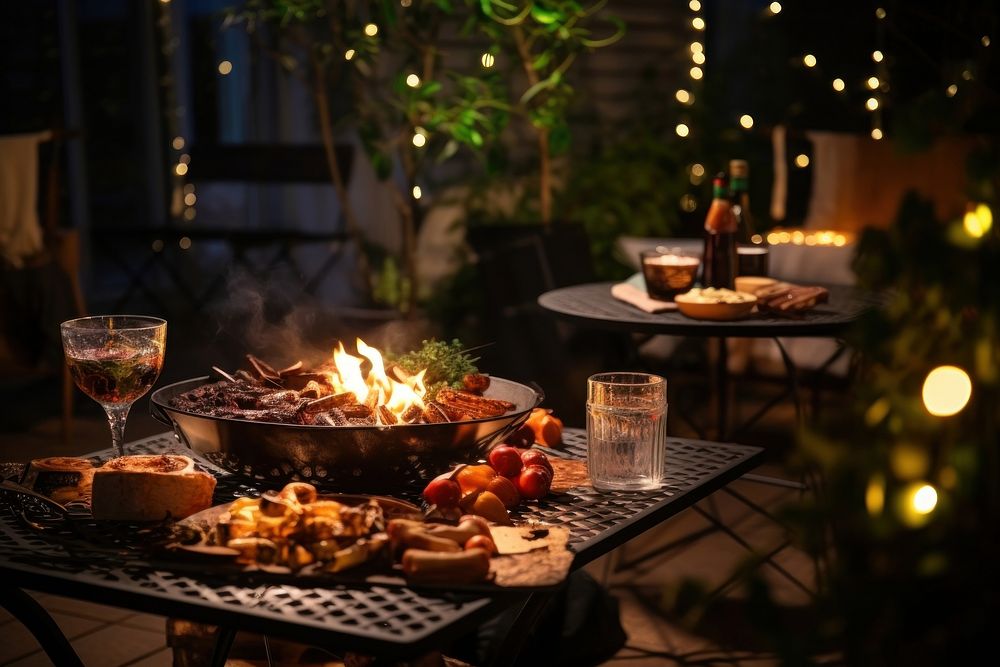 Outdoors decoration grilling food. AI generated Image by rawpixel.