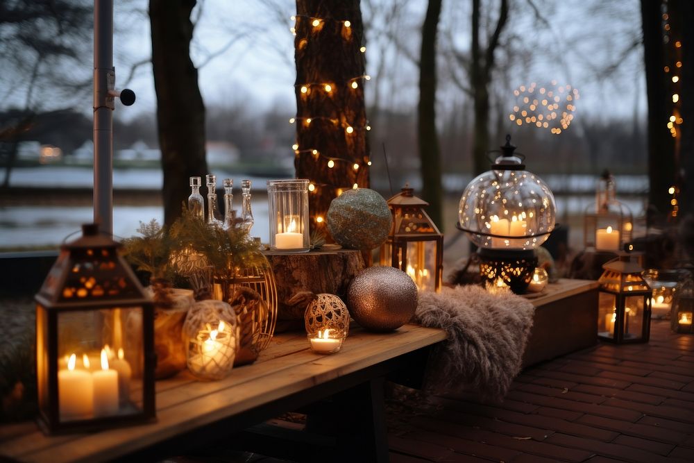 Decoration christmas outdoors candle. AI generated Image by rawpixel.