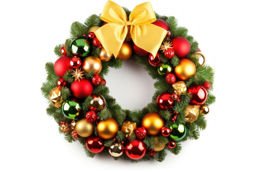 Christmas wreath christmas red white background. AI generated Image by rawpixel.